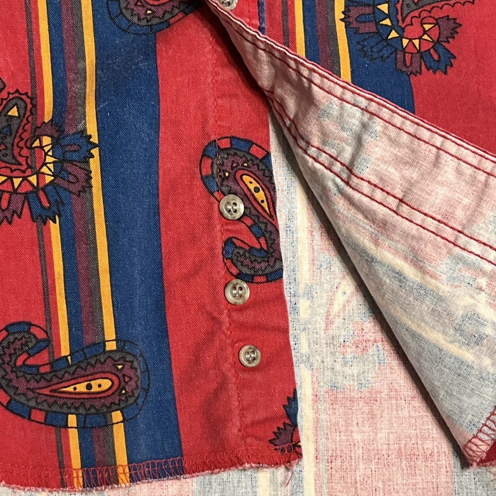 Vintage Wrangler Cowboy Cut BrushPopper Aztec Shirt Size 16.5-35 X-Long Tail - Picture 5 of 7